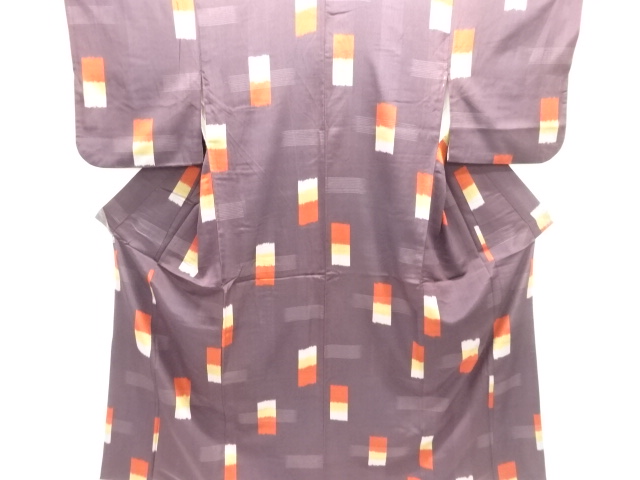 JAPANESE KIMONO / ANTIQUE OMESHI KIMONO / TAISHO ROMAN STYLE / WOVEN ABSTRACT
